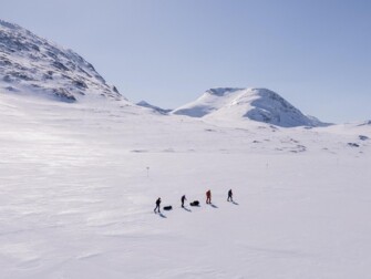 Ski de randonnée et pulkas sur la Kungsleden en Laponie Suédoise.